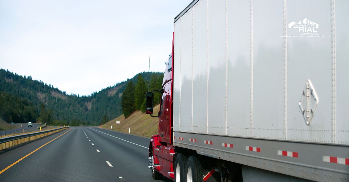 semi driving down highway